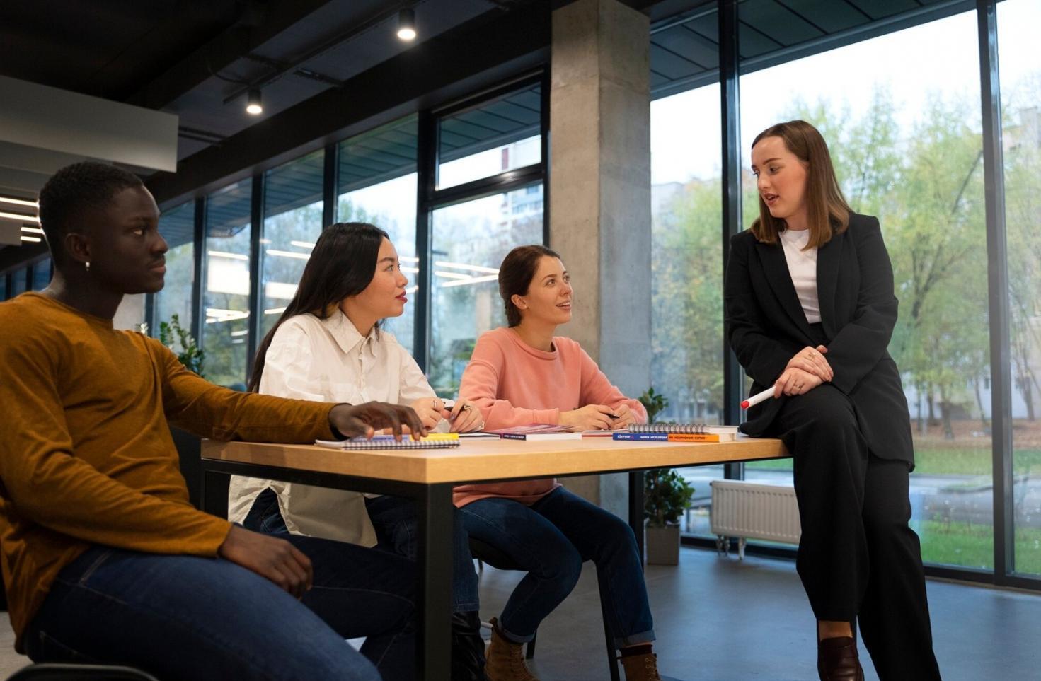 Réunion de consultation en stratégie financière avec équipe dirigeante